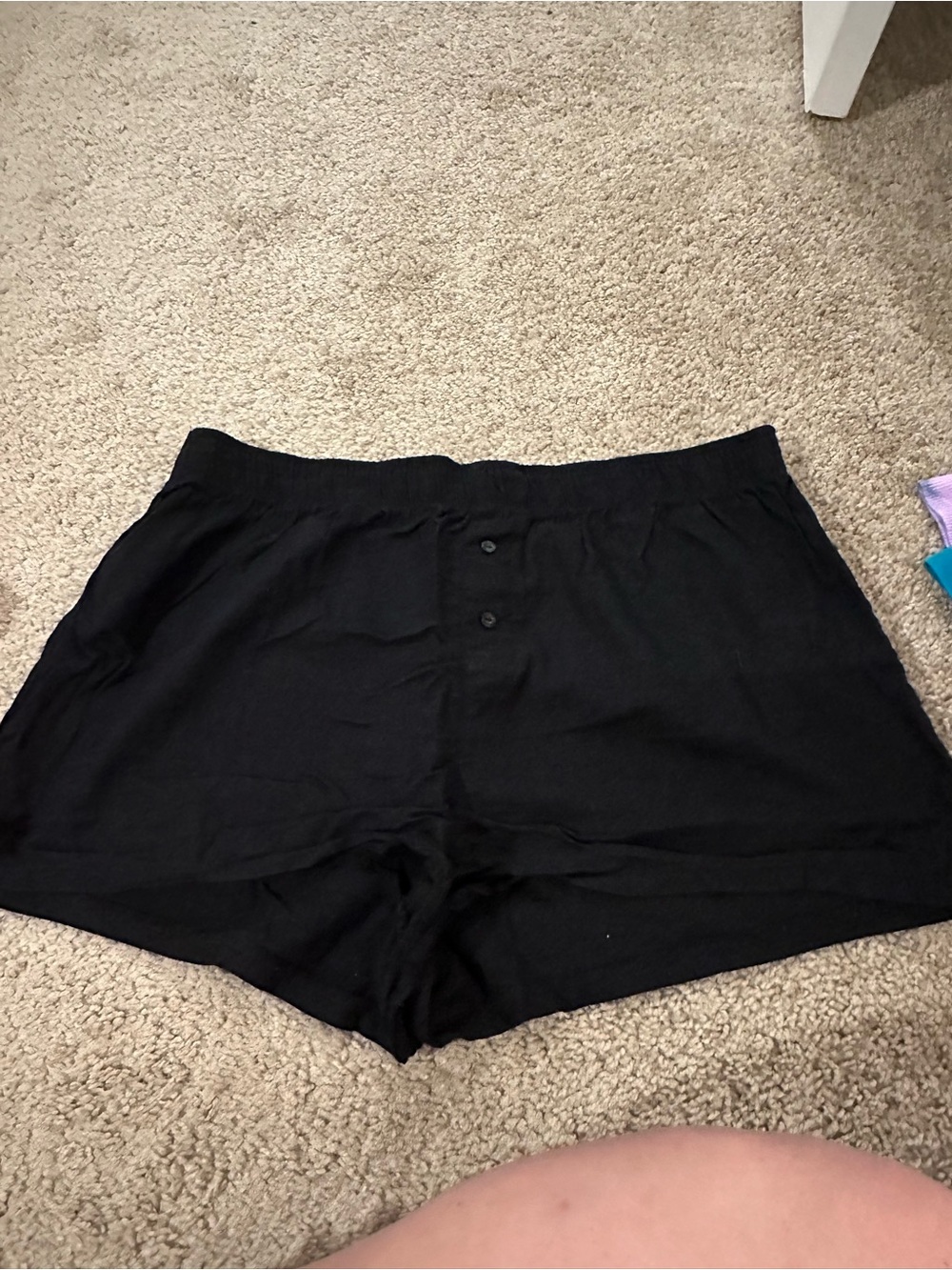 Victoria's Secret Black Button-Front Lounge Shorts